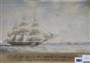 W. J. Huggins, watercolour, The H. C. sloop of War Clive Captain Betham Going into Bombay Harbour 1827, 27 x 39cm, unframed            