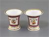 A pair of Rockingham porcelain miniature vases, c.1830, H. 4.7cm                                                                       