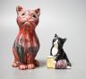 Two pottery cats; Barum and Royal Doulton 12cm 12cm. & 6.5cm.                                                                                                                                                               