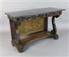 An early 19th century Anglo Indian carved rosewood console table, W.4ft 3in. D.1ft 10in. H.2ft 7in.                                    