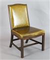 A George III style mahogany desk chair, W.1ft 10in. H.3ft                                                                              