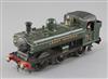 A scratch built O gauge tank Pannier GWR locomotive 0-6-0T, number 9716, green livery, 3 rail with skate, 22cm                         