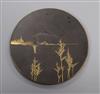 A Komai small dish decorated with Fujiyama, signed, diameter 12cm                                                                      