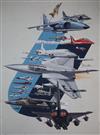 Derek Bunce, a folio of original gouache, Illustrations relating to aviation, with related press cuttings,                             