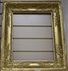 A 19th century French giltwood and gesso picture frame, aperture 39 x 31cm                                                             