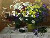 V. Petrova Still life of flowers in a vase 26.5 x 35in., unframed                                                                      