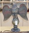 An Indian coloured brass eagle finial height 50cm                                                                                      