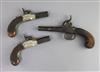 A pair of early 19th century Lacey & Co of London box lock muff pistols, 7.5in.                                                        