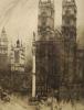 Louis Weirter (1873-1932), drypoint etching, Westminster Abbey, signed in pencil, 5/60, 50 x 37cm                                                                                                                           