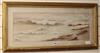 Ernest Stuart (Fl. 1889-1915) watercolour, Waves breaking on the shore, 26 x 74cm                                                      