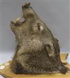 A taxidermy boar's head and four roebuck antlers on shields H.46cm.                                                                    
