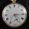 A George III 18ct gold keywind cylinder (possible conversion) pocket watch by Dwerrihouse & Carter, London,                            