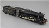 A scratch built LMS O gauge 4-6-0 black five locomotive and tender, number 5241, black livery, 3rd rail, overall 45cm                  