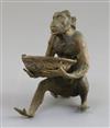 A late 19th century Franz Bergman cold painted bronze model of a monkey holding a walnut shell, 5in.                                   