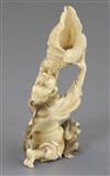 A Japanese ivory okimono of a Yamabushi Tengu, Meiji period, H. 11.8cm                                                                 