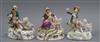 Two Staffordshire porcelain groups of a boy and a poodle and the companion group of a girl feeding a goat, c.1840-50,                  