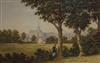 John Dobbin, (1815-1888), View of Darlington, Co. Durham, 1874, signed and dated verso, 25 x 39 cm. unframed                           