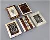 Five Victorian tortoiseshell and mother-of-pearl inlaid card cases, 10.5-11cm                                                          