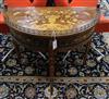 An early 19th century Dutch floral marquetry mahogany demi-lune console table W.80cm                                                   