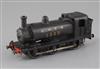 A scratch built 0-6-0 LNER - J55 tank locomotive, number 3985, black livery, 3rd rail, overall 22cm                                    