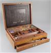 A Victorian J. Newmans Manufactory of Soho Square mahogany artists's box, 13.75 x 11in.                                                