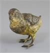 A 19th century Austrian cold painted bronze model of a fledgling, 3.5in.                                                               