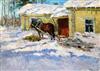 Leonid Vaishlya (b.1922) Winter village 19 x 26.75in.                                                                                  