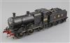 A scratch built O gauge 0-6-0 tender locomotive, number 4153, LMS black livery, 3 rail with skate, overall 37c,                        