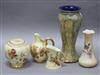 A Doulton Lambeth vase and four items of Locke and Co, Royal Worcester etc blush ivory tallest 22cm                                    