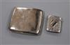 A silver cigarette case and a silver vesta case.                                                                                       