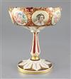 A Bohemian ruby and white overlaid glass pedestal dish, mid 19th century, height 22.5cm                                                