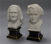 A pair of ceramic models of composers, Berlioz and Lizt                                                                                