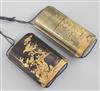 Two Japanese gilt decorated lacquer four case inro, Meiji period, 9cm                                                                  