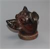 A treen dog's head inkwell height 8cm                                                                                                  