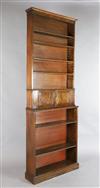 A Victorian slender mahogany open bookcase, W.2ft 6in. D.8.5in. H.7ft                                                                  