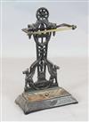 A Victorian cast iron and brass umbrella stand, 1882 reg. H.29in.                                                                      