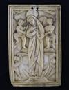 A late 17th / early 18th century Chinese 'Jesuit' relief-carved ivory plaque, The Apotheosis of Mary, 3.75 x 2.25in.                   