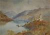 Richard Henry Wright, (1857-1930), watercolour landscape: Spietz, Switzerland, Castle on Lake Thun 36 x 52cm, unframed                 