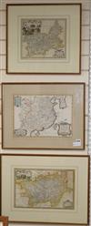 Three 18th century French engraved maps of 'L'Empire de la Chine', Province of Koei-Tcheou and Province of Quang-si largest 29 x 40cm  