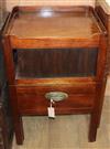 A George III mahogany tray top commode W.50cm                                                                                          