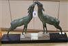 A spelter model of deer on a marble base height 41cm                                                                                   