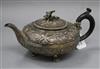 A George III embossed silver teapot, by William Burwash, London 1817                                                                   