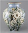 Frank A Butler for Doulton Lambeth, a large floral design vase, dated 1885, 28.5cm                                                     