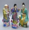 Three Chinese ceramic figures, late Qing, tallest 32cm                                                                                                                                                                      