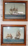 After Jean Jerome Baugean (1764-1819), a set of four coloured marine aquatints and a modern print of New York                          