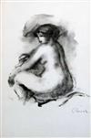 Pierre-Auguste Renoir (1841-1919) 'Etude de Femme nue, assise' 11.75 x 7.5in.                                                          