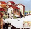 § Cecil Rochfort D'Oyly John (1906-1993) Red Roofs, circa 1948, 14 x 15in.                                                             