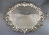 A Victorian silver two handled oval tea tray by Edward & John Barnard, 164 oz.                                                         