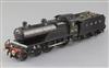 A Leeds Model Co 4-4-0 tender locomotive, number 2678, LNER black livery, 3 rail, overall 40cm, needs attention                        