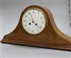 A burr walnut Napoleon hat clock width 46cm height 26cm                                                                                